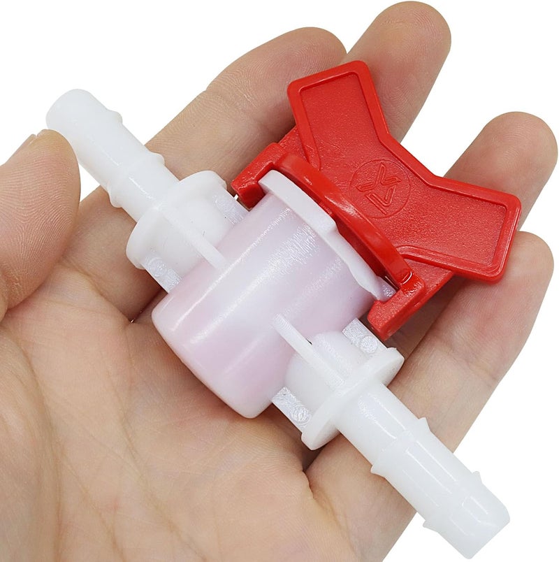 OSVJE 2PCS 3/8" ID in Line Hose Barbed Ball Valve Shut-Off Switch - Stable Plastic, Easy Installation, Leak-Free Design for Aquarium, Garden, and Micro Irrigation Systems, White - Image 4